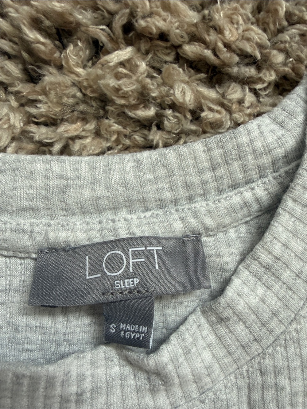 Light Gray Ribbed Short Sleeve Pajama Set - Picture 2 of 2